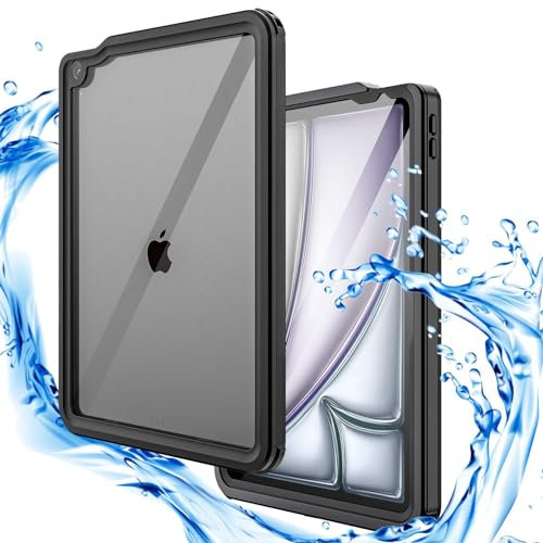 LOXO CASE Funda Impermeable para iPad Air 11 Pulgadas M2 (2024), Cubierta Protectora Subacuática Resistente a Prueba de Golpes de Cuerpo Completo con Soporte y Cordón