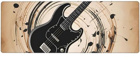 YYHWHJDE Grande tappetino per mouse da gioco in gomma oversize 70 x 30 cm adatto per desktop, laptop, PC, chitarra, basso, strumenti musicali immagine