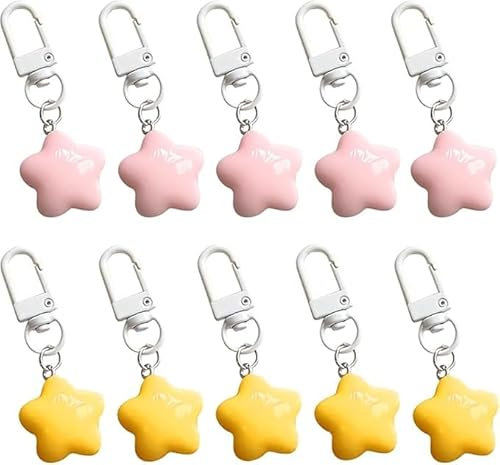 10 Stück Stern Schlüsselband Auto Schlüsselanhänger Männer Pentagramm Schlüsselanhänger Damen Schlüsselringe Schlüsselring Autoschlüsselanhänger Schlüsselbund Schlüssel Organizer Taschenanhänger Damen