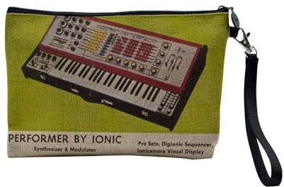 Tasche aus Leinen – Vintage Synth Performer by Ionic Synthetizer Analog Pub – Kosmetiktasche aus Leinen in Leinenoptik – Geldbörse – 15 x 10 cm, leinen, 23.5 x 15 cm, Kosmetiktasche