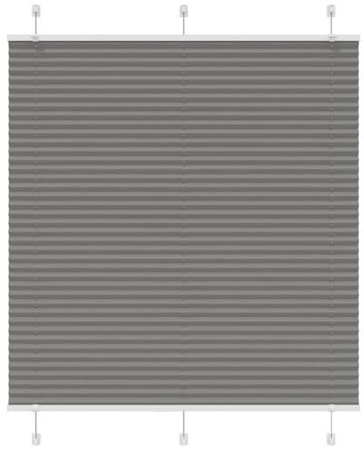 vidaXL Plissee Anthrazit 120x100 cm Stoffbreite 119,4 cm Polyester, Faltrollo, Klemmfix, Plisseerollo, Jalousie, Rollo, Plisseerollo für Fenster
