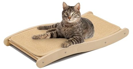 PETKARAY Sisal-Kratzbrett für Katzen, gebogener Sisal-Kratzbaum, große Kratzmatte für Hauskatzen, strapazierfähiges Lounge-Bett für Kätzchen