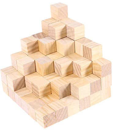 DIYEAH 100 Pièces Pièces galets pour l'artisanat mini billes cube cailloux pour peindre BRICOLAGE papier carton building blocks blocs de construction En bois