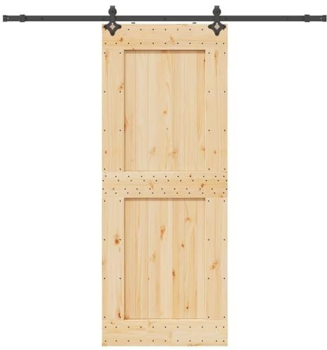 Schiebetür mit Beschlag 90x210 cm Massivholz Kiefer, Xichuzi Zimmertür, Eingangstür, Innentüren, Wohnungstür, Nebeneingangstür, Terrassentür - 3332733