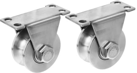 HEATSHAKING 2pcs Stainless Steel Sliding Gate Wheels Double Bearings u Groove Track Roller for Sliding Doors Homes and Businesses Effortless Installation