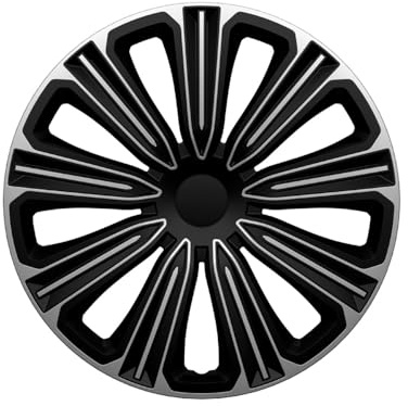 J-Tec 4er Set Radzierblenden Rosso 15-Zoll Silber/Schwarz