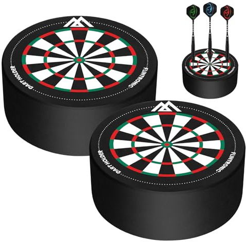 flintronic Dartpfeile Halterung, 2PCS Mini Zielscheibe, Mini Dart Dock Soft- & Steeltip Darts, Professionelles Dartscheibe Zubehör, Schwarz