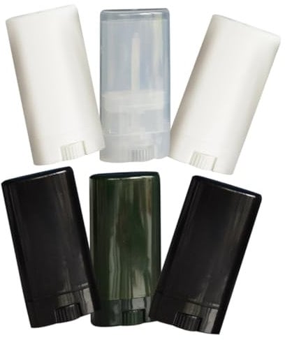 Homoyoyo 15g Lip Balm Container Set 6pcs Oval Lip Gloss Tubes Lids Portable DIY Lipstick Holder for Travel and Daily Use Random Color