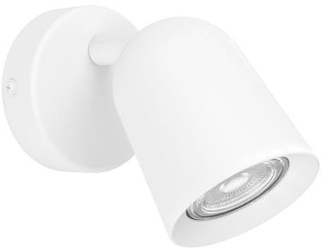 Eglo Bedside wall Light Camaldoli, Indoor lamp with Adjustable spot Light | reading lamp, bedroom and living room lighting, white steel, GU10 socket