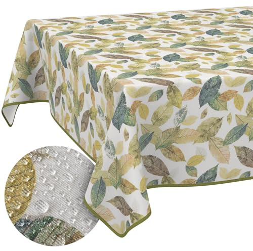 ANRO Tischdecke abwaschbar Bunt mit Saum 140x100 cm In-/Outdoor | mit Saum eingefasst – ideal für Garten, Terrasse & Esszimmer – Gartentischdecke wetterfest – waschbar bei 30 °C
