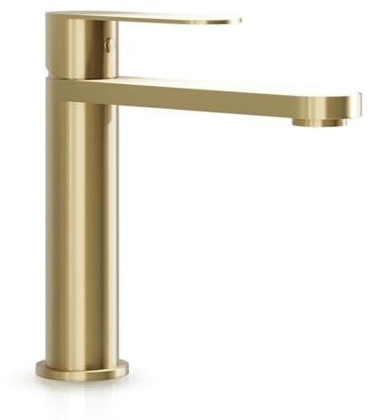 Bath Deluxe Tarnby Wasserhahn Bad – Waschtischarmatur 17,3 cm, Waschbeckenarmatur Messing Matt, Anti-Fingerprint & Einfache Montage, Gebürsteter Edelstahl, Modernes Dänisches Design