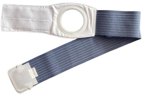 Stoma Gürtel, Hochelastischer Stoma Bandage mit 7 Cm Öffnung, Verstellbarer Ostomie Gürtel, Reduziert Parastomale Hernien und Verstärkt Beutel(Large)