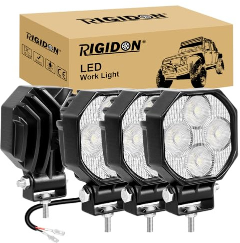 RIGIDON 4x auto mini led scheinwerfer, 2.8 zoll 16W 1600lm led pods, flood | 12V 24V, 6000K weiß, wasserdichte, arbeitsscheinwerfer, rückfahrscheinwerfer, für offroad KFZ LKW ATV 4x4 Pickup motorrad