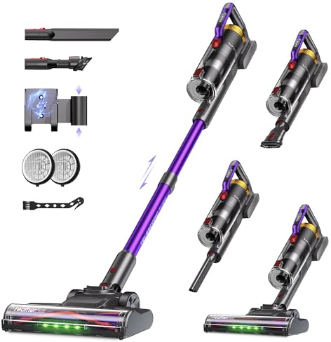 UNINELL HOME Battery Vacuum Cleaner 48000 Pa/550 W/65 Min, Vacuum Cleaner Wireless Self-Charging with LED Display, Battery Vacuum Cleaner, Anti-Tangle Brush, Super Quiet for Carpets, Hard Floors and