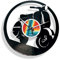 DDISC'O'Clock Shallplattenuhr Vespa - Lautlos Wanduhr, einfach aufzuhängen. 100% Made in Italy Handwerkliches Produkt