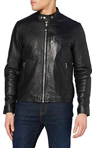 Schott Nyc Lc949D, Lungo da uomo, manica lunga, nero(schwarz - schwarz), S