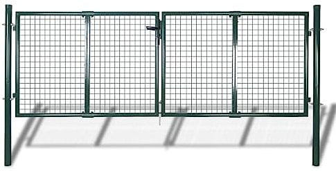 vidaXL Gartentor für Maschendrahtzaun Gartentür Doppelflügeltor 289x75/306x125cm