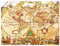 ARTLAND Wanddeko Poster & Kunstdrucke Wandposter Weltkarte Antik Vintage Karte Retro Kunst T5OC