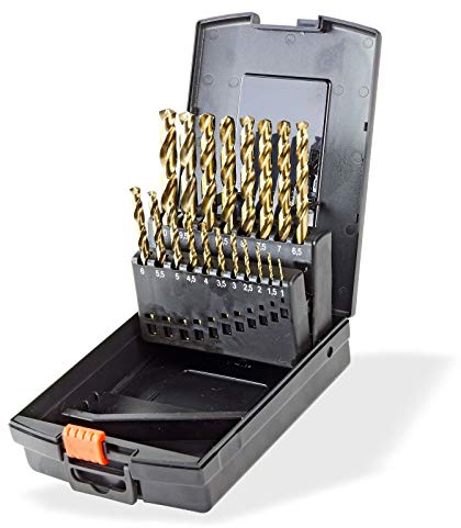 DEMA 19-tlg. Bohrerkoffer, Kobalt Bohrerset, Metallbohrersatz, Spiralbohrer, Werkstattbohrer, Präzise, Robust, Langlebig, für Metall, Holz, Kunststoff