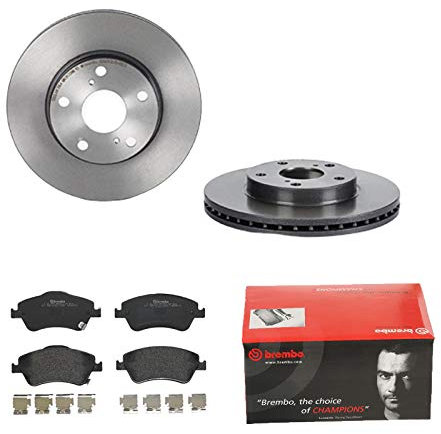 2 Bremsscheiben belüftet 273 mm + Bremsbeläge Vorne von Brembo Innenbelüftet (1420-55977) Bremsensatz Bremsanlage Bremsen-Kit,Bremsenset, Bremsscheiben, Bremsbeläge, Bremsen-Set, Beläge, Bremsbelag,