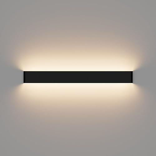 K-Bright LED Badlampe Wandleuchten Innen, 30W, IP44, 83cm Mordern Wandlampe LED Wandbeleuchtung für Wohnzimmer Schlafzimmer Treppenhaus Flur Warmweiß 3000K,Schwarz