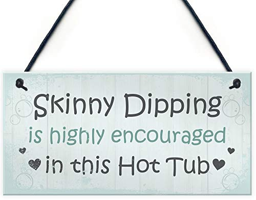 Red Ocean HOT TUB Sign Funny Hot Tub Plaque Garden Sign Summer House Sign Keepsake Gift