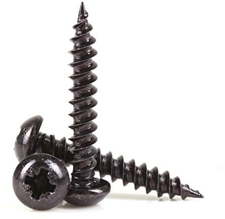 25x Timco Black Passivated Wood Screws 8G x 1 Round Head Coated Blackjax Fasteners