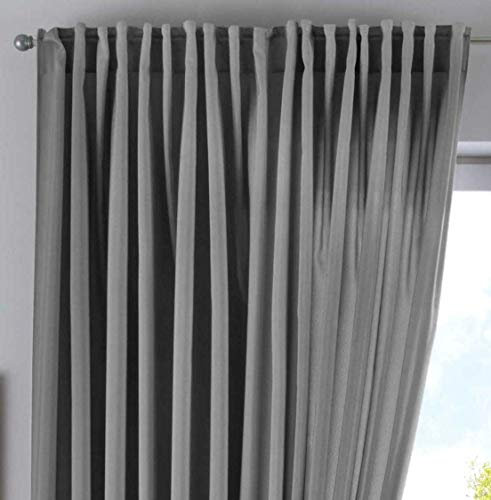 Vorhang Verdeckte Schlaufen Cationic »JENA« HxB 250x300 cm Grau Blickdicht Leinen Optik Gardine Meliert Gardinenband mit Raffhalter, 2019037