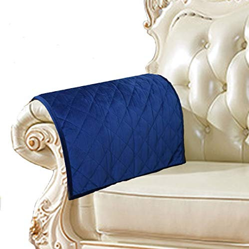 Zuodo Rutschfeste Sofa-Armlehnenbezüge, Couch-Arm-Bezüge für Ledercouch, gesteppte Möbelschoner für Hunde, Kinder, Haustiere, verkauft von 2 Stück zusammen (Marineblau, 50,8 x 61 cm) Armlehnenbezug)