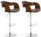 CLP 2er Set Barhocker Kingston Mit Stoffbezug Und Hochwertiger Polsterung I Höhenverstellbare Barstühle Mit Drehbaren Sitzen, Farbe:walnuss/braun