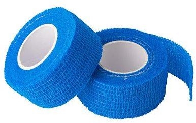 Lifemed Rollen Pflaster, selbsthaftend 5 m x 2,5 cm blau 99052 kohäsive Heftpflaster Finger-Pflaster wasserabweisend, 2 Stück