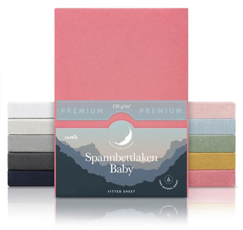 Laleni Premium Spannbettlaken 38x77cm Babywiege oval 2er Set | OEKO-TEX zertifiziertes Spannbettlaken Stubenwagen | Moseskorb Bezug aus Baumwolle | Spannbettlaken Kinderwagen | Baby Bettwäsche Koralle