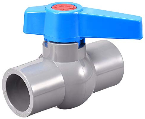 sourcing map Ball Valve, 25mm ID PVC Socket End Shut off Valve for Aquarium Setup, Sump Pump, Pool, Garden Sprinkler Gray Blue