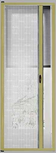 Zanzariera Universale Scorrimento Orizzontale Per Porte Portafinestra Balconi A Rullo Avvolgibile Profilo Riducibile Regolabile Telaio In Alluminio In Kit Fai Da Te Colore Oro (120 x 250 cm)
