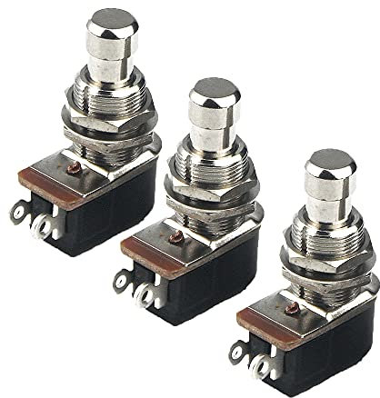 3 Stück Elektrische Gitarre SPST Stampfen Fußschalter Off-(ON) Momentaner, Stomp Box, Pedal Effect, DIY