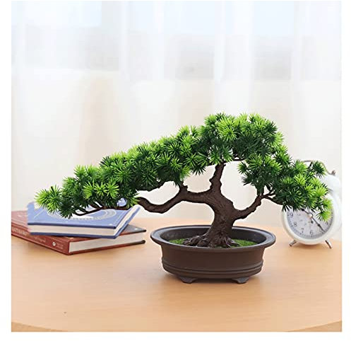 Künstlicher Bonsai-Baum Künstliche Bonsai Kiefer, 7 Zoll Faux Topfpflanze Schreibtisch Display Gefälschte Baum Topf Ornamente, Cedar Bonsai-Pflanze für Zuhause, Bürodekoration Pflanzendekoration ​Küns
