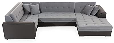 All4All Ecksofa Moritz mit Schlaffunktion Polstersofa Sofa Wohnlandschaft Eckcouch Couch Möbel Links Rechts 23 (Matt Velvet85+Kongo195, Links)