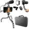 Acuvar Trípode flexible Vlogging Kit para iPhone, Android y GOPRO con luz LED, soporte para teléfono, micrófono, mando a distancia Bluetooth, funda rígida para transmisión en vivo, videollamadas