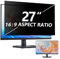 Dabernur 27 Zoll Sichtschutzfilter kompatibel mit 16:9 Breitbild-Display – Monitor, Desktop-PC, Computer, Anti-Spy/einfache Installation/blendfrei/blockiert blaues Licht