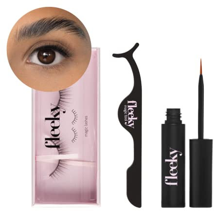 fleeky Magic Lashes - Vegane & tierversuchfreie fake Lashes für deinen perfekten Augenaufschlag on fleek, künstliche Wimpern zum Kleben aus Synthetikhaar (mit Lashhelper und Glue, Dear)