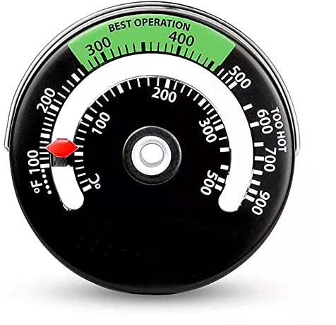 ZYNCUE Termometro magnetico per stufa antincendio termometro per legna da camino e camino, misuratore di temperatura per forno, stufa, canna fumaria, ecc. 0-500 gradi Celsius, 6,3 cm
