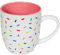 Yummy Sprinkles Tasse, niedlicher Kaffeebecher mit Regenbogenstreuseln, Geschenk für Geburtstagskuchen, große weiße Keramiktasse mit grünen, gelben, roten, rosa und blauen Streuseln, lustiges Muster