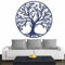 INDIGOS UG - Wandtattoo Wohnzimmer - Wandaufkleber Baum des Lebens - 0 - Lebensbaum Weltenbaum - 80x80 cm - Dunkelblau - Aufkleber Kinderzimmer Schlafzimmer Küche Badezimmer Büro Dekoration