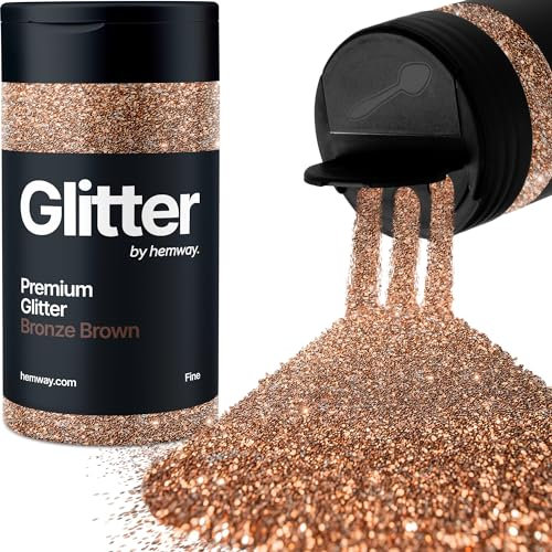 Hemway Premium Glitter Shaker - Bronze Brown | 130g Fine Metallic Flake Sequins for Resin & Epoxy Crafts | Craft Supplies for Tumblers, Festival, Hair, Face, Body, Eye & Nail Art