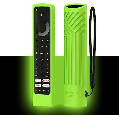 Universal Remote Control Cover for TOSHIBA CT-8565, JVC RM-C3253, Xiaomi Fire Smart TV F2, TCL CF630 YKF494-B204 - Anti Slip Silicone, Anti-Lost with Loop, Fluorescent Green