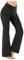 EMATOP Damen Boho Hose Strandhose Hippie Blumen Schlaghose Weites Bein Palazzo Sommerhose Elegant High Waist Bootcut Freizeithose Schön Blumen Druck Caprihose Elastische Taille Yogahose