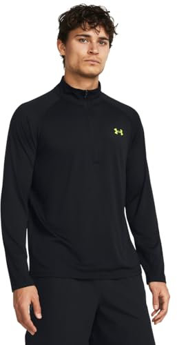 Under Armour Herren Tech 2.0 1/2 Zip-up Long Sleeve T-Shirt Sweatshirt, (006) Black/High Vis Yellow, XL