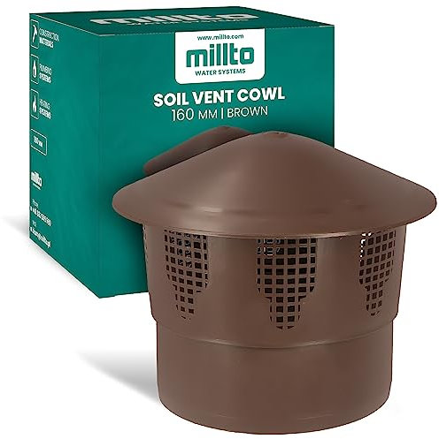 Cubierta De Lluvia Tapa De Ventilación Del Tejado (160 mm | Marrón)