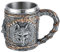 Raise a Toast to Norse Heritage with our Nordic Viking Rune Mug- Stainless Steel and Wooden Beer Tankard. Perfect Viking Gift for Men, D&D Mug and Norse Decor for Any Occasion! (wolf)