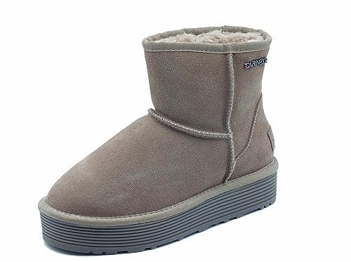 CafèNoir - Tronchetto In Pelle Scamosciata Con Suola Alta, Da Donna, Colore Taupe, Taglia 37